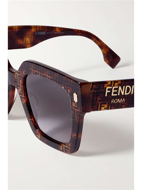 fendi oversized square-frame tortoiseshell acetate sunglasses|FENDI Square.